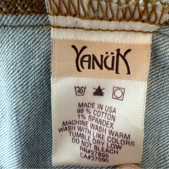 Yanuk Distressed 6 Pocket Distressed Denim Blue Jean Jacket Y2K‎ size Small - Picture 5 of 7